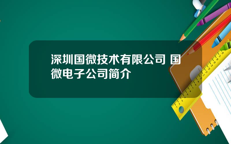 深圳国微技术有限公司 国微电子公司简介